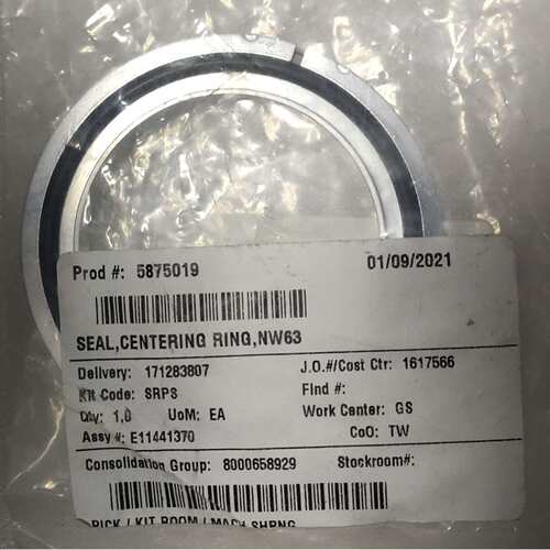 MKS 中心圈 100760606 NW63, Viton O-ring, Aluminum