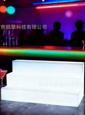 酷擎 LED发光酒架 三层七彩遥控酒吧红酒架防水无异味LED发光酒架
