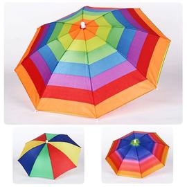 伞帽头戴伞钓鱼伞帽双层头戴式遮阳雨伞，户外垂钓防晒头顶雨伞帽子