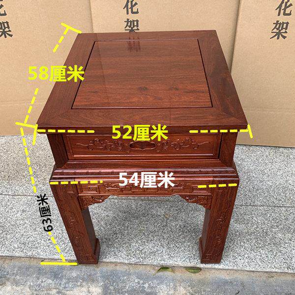红木高几花梨木方形茶几实木客厅沙发边柜小茶几小方桌边几角几边