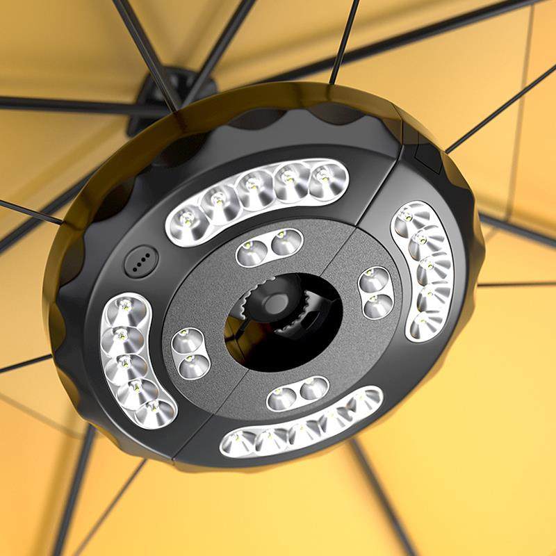 户外庭院遮阳伞野营帐篷灯多功能罗马伞灯应急圆充电遮阳伞灯