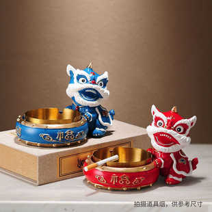 饰品摆件 批发醒狮烟灰缸防飞灰创意个性 时尚 烟灰缸中式 客厅茶几装