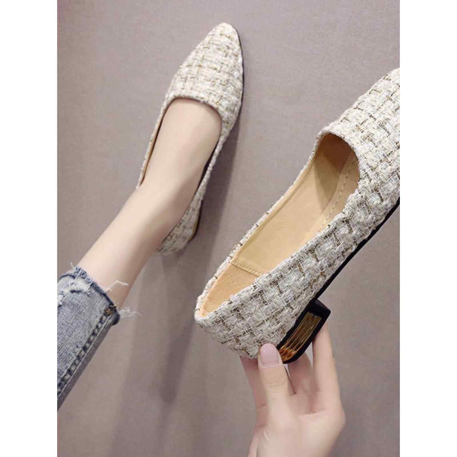 春秋2026新款浅口单鞋女平底百搭仙女尖头低跟一脚蹬豆豆潮0125z,女鞋,勃肯鞋/软木鞋,淘宝优惠券,粉丝福利购,淘宝优惠卷