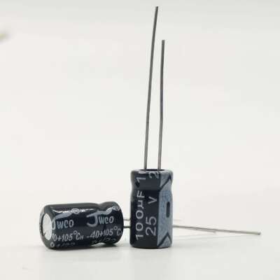 （1000只）JWCO铝电解电容 25V100UF 直插6*7mm 6X12mm 电容器