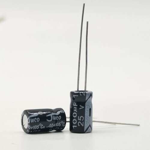 （1000只）JWCO铝电解电容 25V100UF 直插6*7mm 6X12mm 电容器