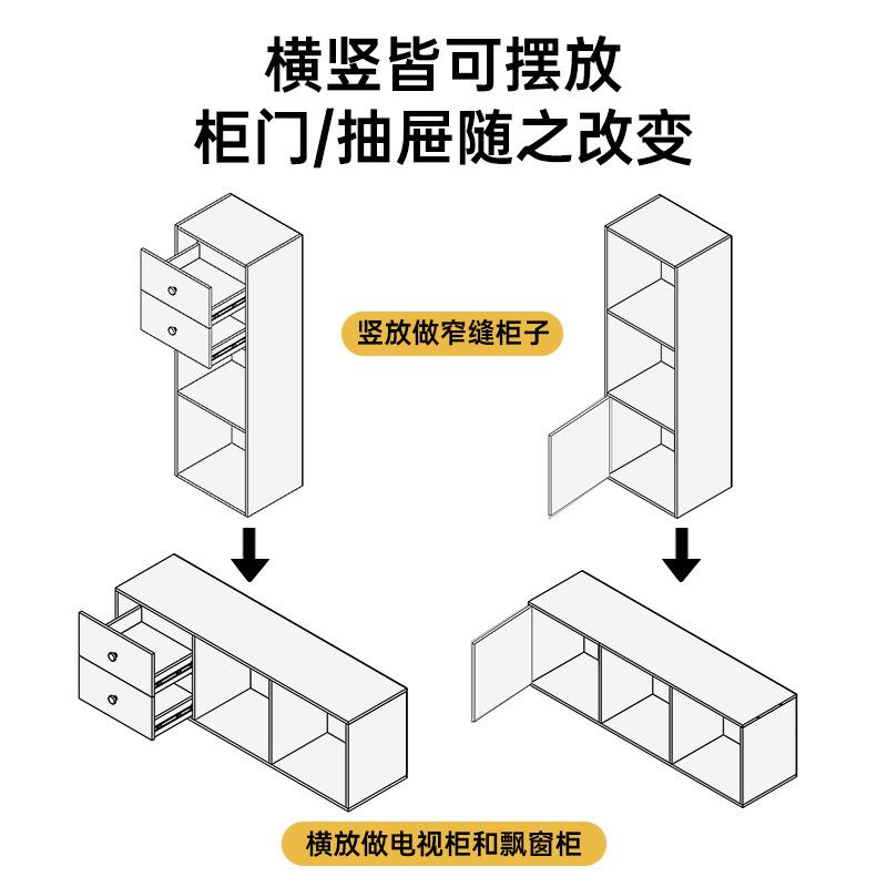 古风书储物柜佐致（收一体靠墙中置物柜黑色子柜格客厅展示柜阳台