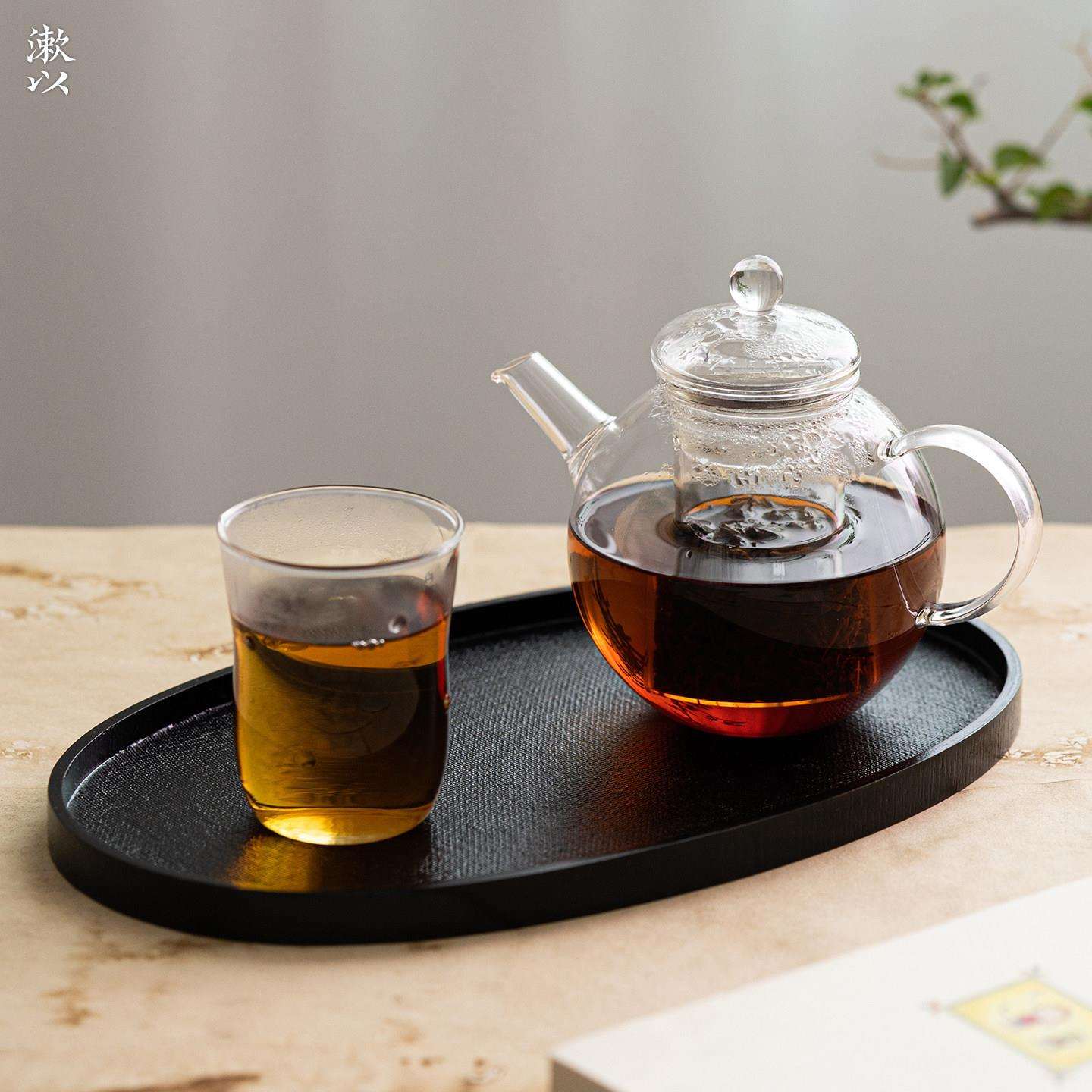 漱璃以XNK玻圆壶450mL高硼带硅耐热茶玻璃煮茶壶泡壶把手带茶漏内