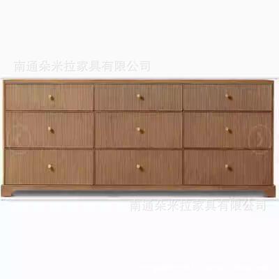 美式RH实木斗柜法式乡村复古卧室边柜现代简约门厅玄关柜储物柜