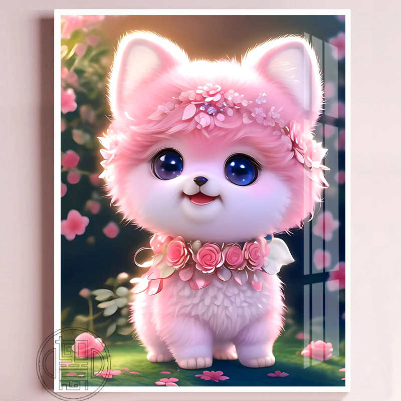钻石画儿童材料包小奶狗卡通动物钻石绣卧室手工贴钻画十字绣小幅