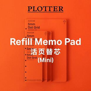 日本PLOTTER活页替芯Mini6手帐内芯6孔内页进口A7手账纸活页配件