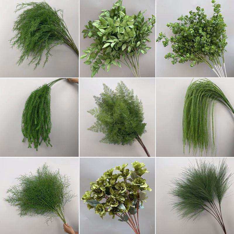 森系绿色芦荀草花绿植龙须草婚庆吊顶花装饰酒店婚礼商场造景一件