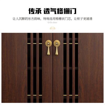 新中式实木餐边柜现代储简约厨房茶水置物柜餐酒柜体靠KL餐边柜厅