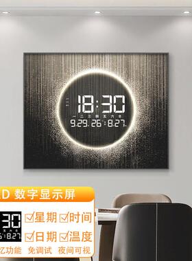 轻奢电表箱装饰画带数显时钟万年历星球电源配电闸空开盒遮挡挂画