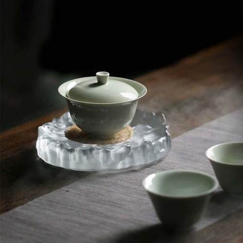 日玻璃承功茶承磨砂琉璃干泡式台养壶400盘壶垫小茶盘夫茶壶具