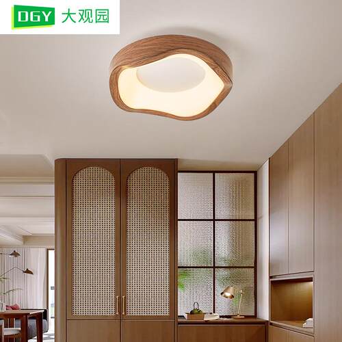 过道灯简约走廊吸顶灯北欧日式原木风阳台灯家用入户灯玄关灯L263