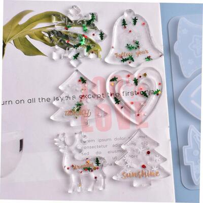 Christmas Mold DIY Resin Crystal Epoxy Mold Snowflake Elk Pe