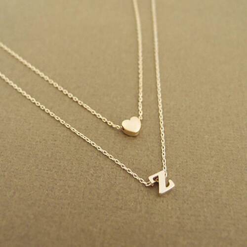Simple and thin small heart pendant necklace For Women Perso