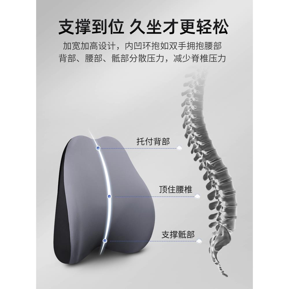 QYK邮汽车护腰靠车上用驾驶撑座靠背垫车载头枕椅靠枕腰部支办公