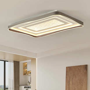 书房现代主卧室网led房间大气吸顶灯奢客厅轻新款 北欧简约灯具红