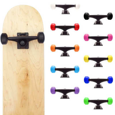 【套装】滑板5inch双翘板支架5英寸52x32mm车线轮ABEC-11铬钢彩色