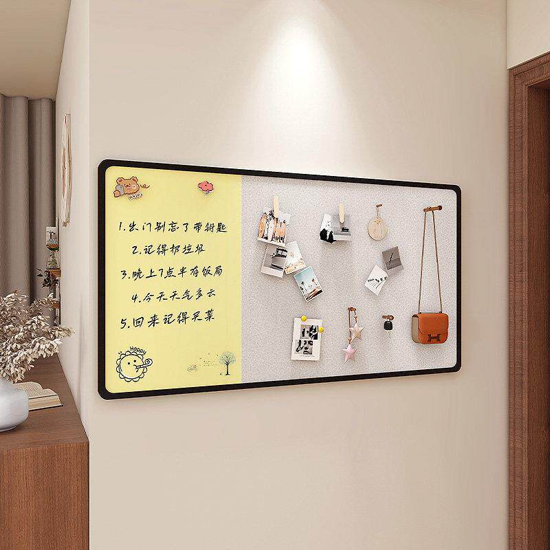 黑板挂墙式展示板写字板墙面装饰白板毛毡板墙贴磁吸照片墙背景板