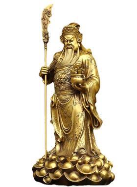 黄铜托宝关公大刀关二爷家居摆件厅房饰品办公场所装饰品