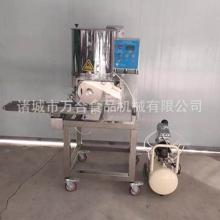 碎肉成组机器牛肉饼机鸡肉饼成型机鱼泥虾泥成型挂浆机器源头厂家