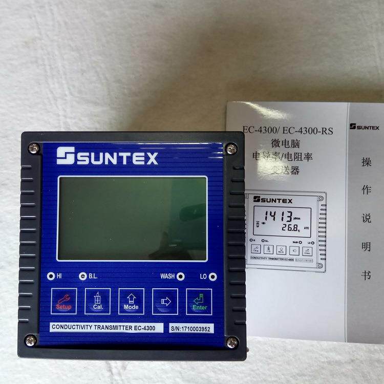 【SUNTEX监测仪】EC-4300RS 微电脑盐度测量RC/EC电导率仪RS485