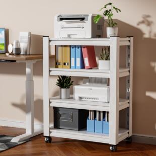 打印机置物架落地多层钢制收纳架可移动办公室电脑主机机箱托架