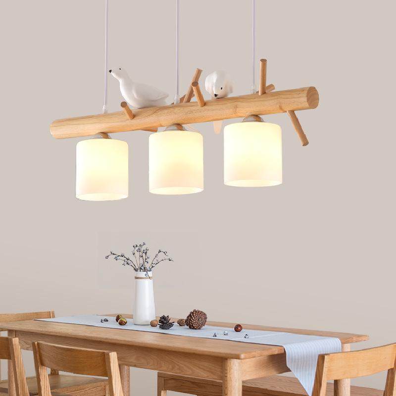 简约长条餐厅吊灯日式原木吧台店铺客厅卧室书房茶室小鸟实木吊灯,家装灯饰光源,客厅吊灯,淘宝优惠券,粉丝福利购,淘宝优惠卷
