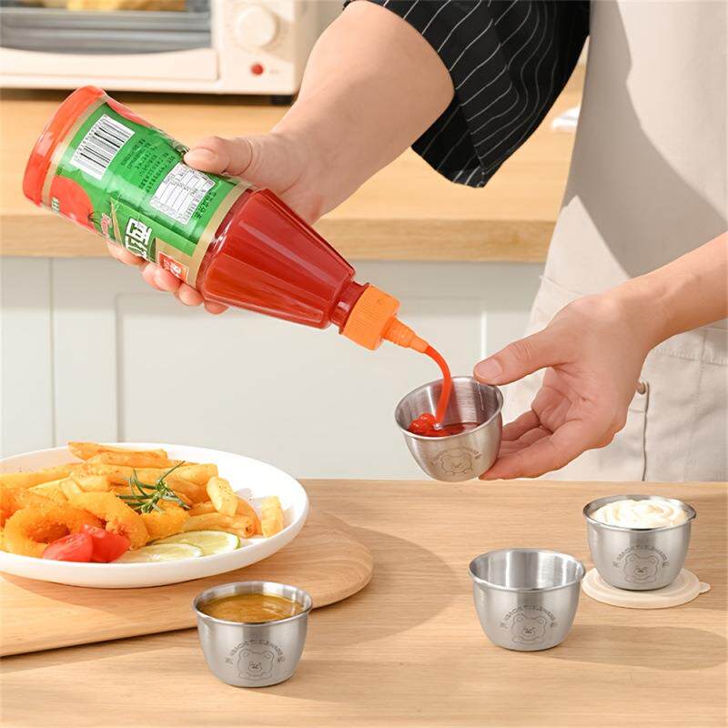 海外仓 Dining Room Supplies 可重复使用不锈钢调味碟酱汁杯蘸料