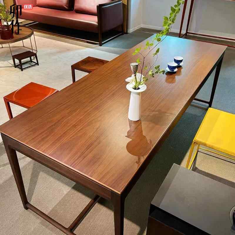 高档卯作家新中式实木茶桌高级干湿泡一体茶台计办公家用设款定制