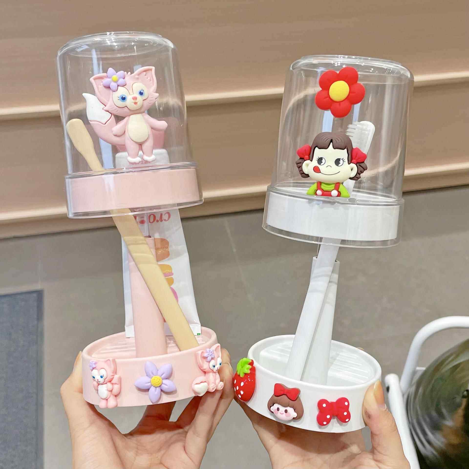 电动牙刷置物架牙杯架子收纳盒刷牙漱口杯卡通家用学生儿童洗漱套