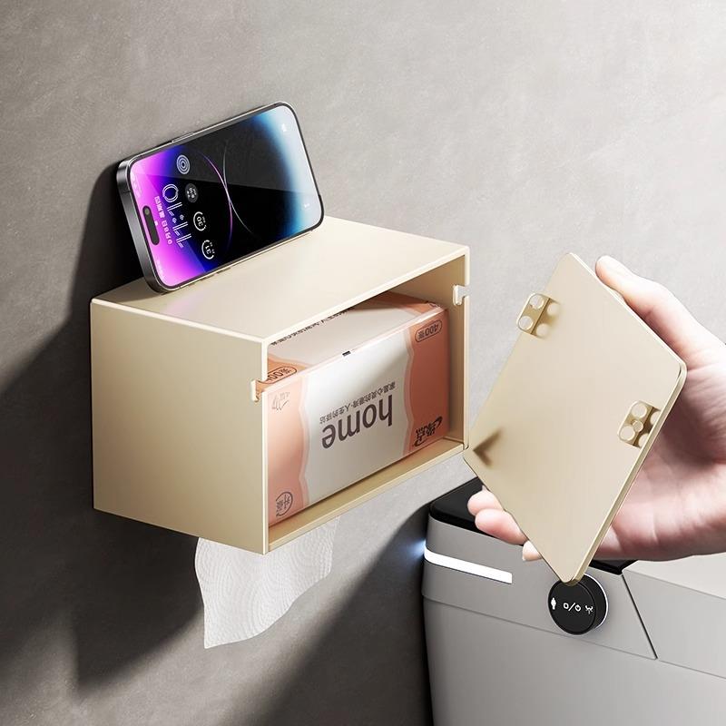 304不锈钢卫生间纸巾盒洗手间厕纸置物架厕所壁挂式浴室抽纸盒