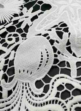 水溶蕾丝面料牛奶绣LM412丝刺绣满镂幅D立体空花布IY花边辅料