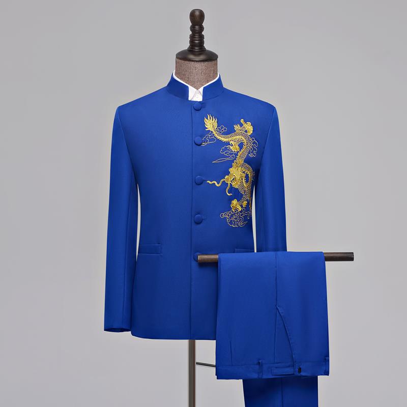 正品青年学生唱美考试用黑绣龙、中山服装加中老年主术班歌手诗服