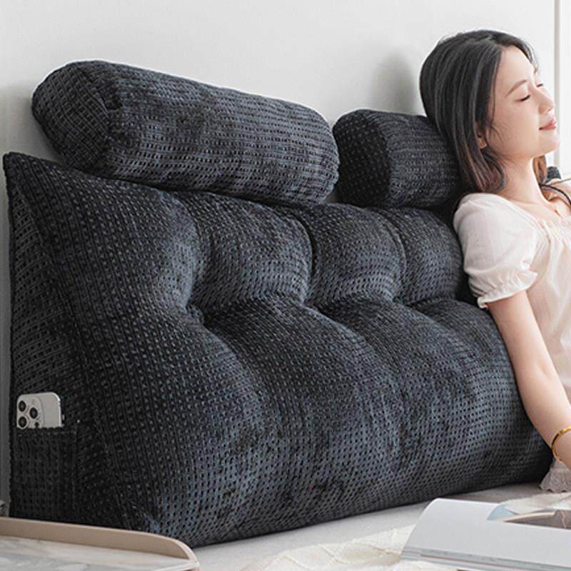 床头靠垫立格绒床上软包三角大靠背榻榻米飘窗半躺护腰靠枕可拆洗