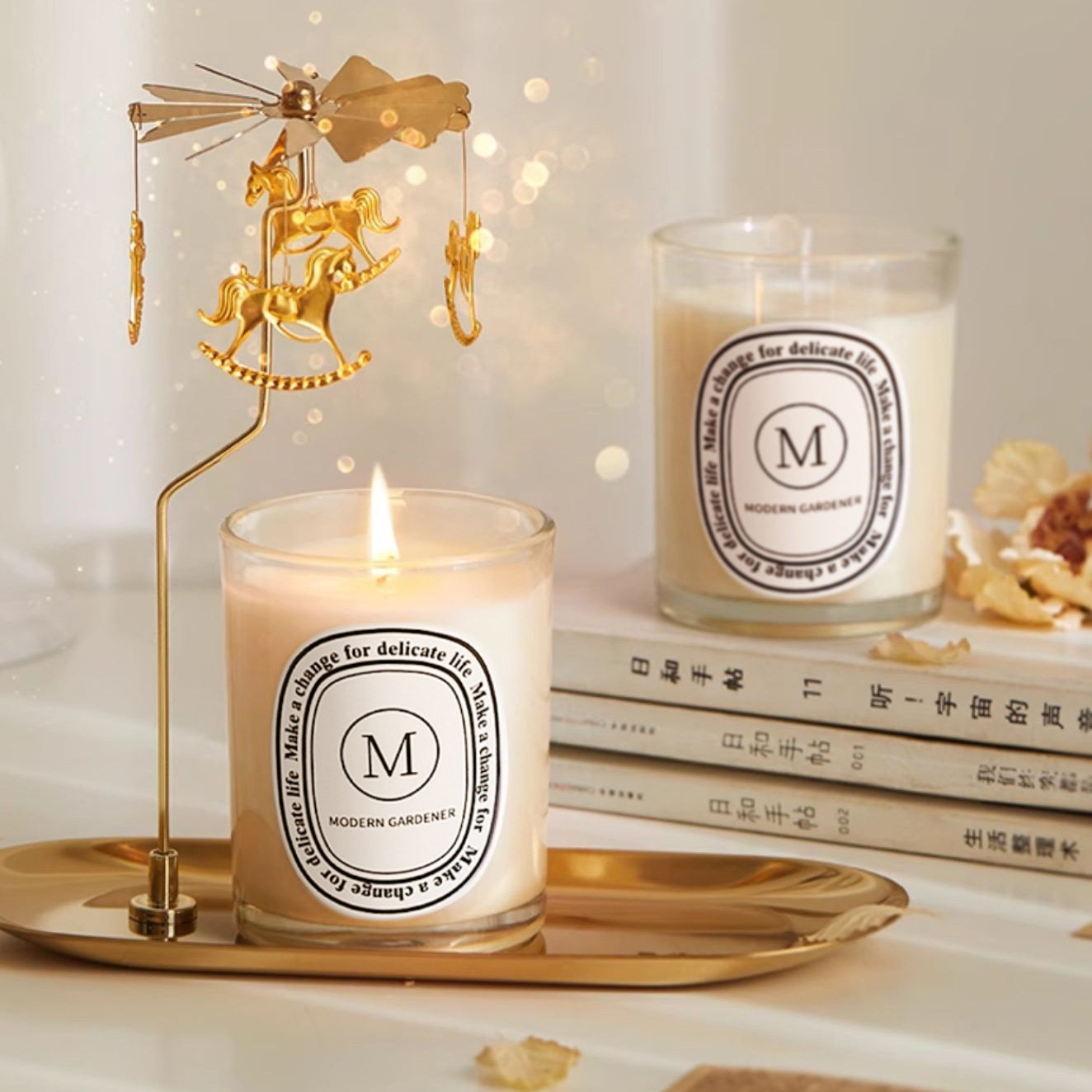 精油香薰蜡烛居家卧室熏香蜡烛透明杯香氛礼物伴手礼盒蜡烛