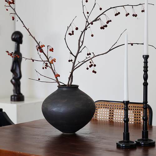 莉莉白侘寂风手工花瓶陶瓷花器高级客厅桌面摆件民宿样板间样品屋