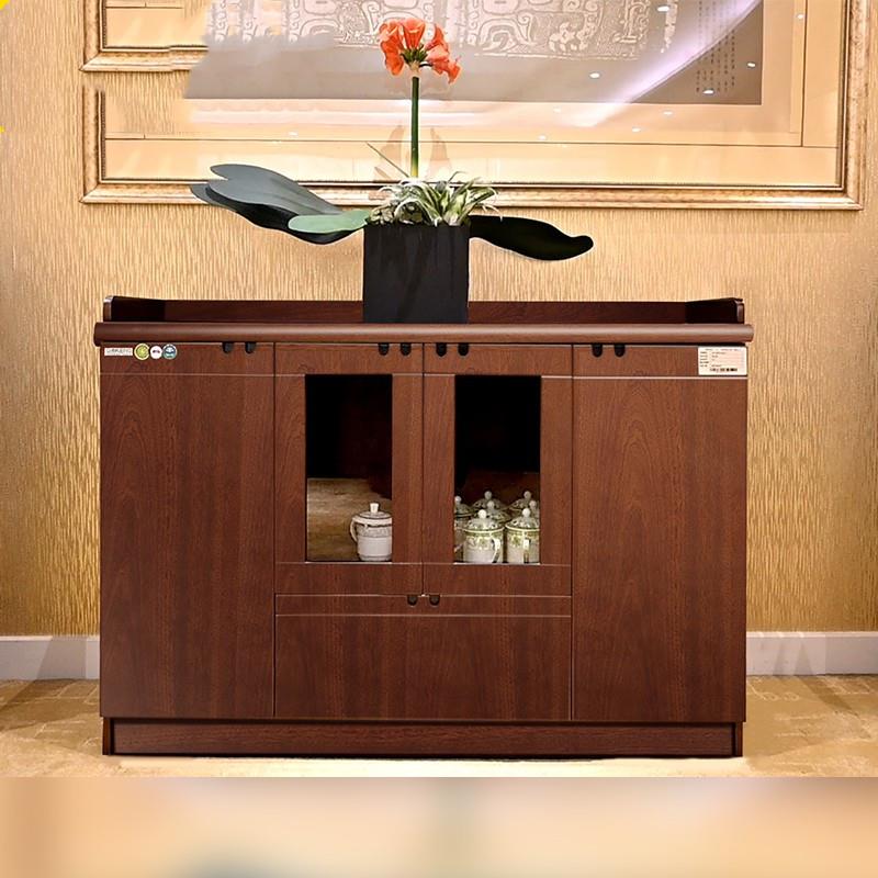 现代简约行政办公家俱1.2米环保油漆茶水柜0.8餐柜实木皮胡桃色