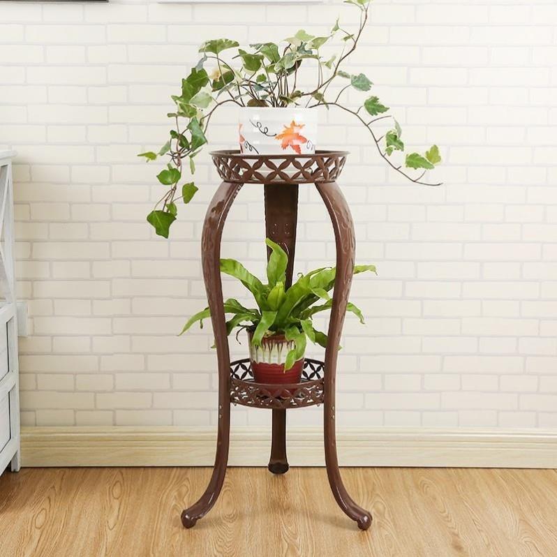 放绿萝的花架子客厅电视柜旁边高端欧式铁艺花盆架高档室内置物架