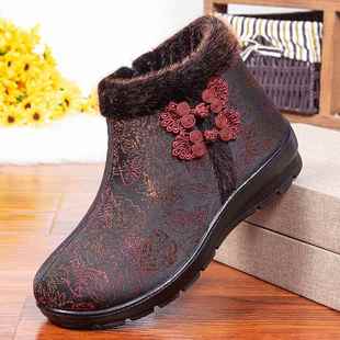 正品绣花鞋二棉鞋女式北京布鞋女秋年冬老款妈妈鞋中老人冬季老人