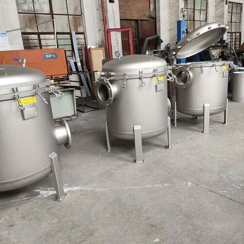 不锈钢蚌开式多袋过滤器垂直开盖袋式过滤器大流量带助力臂