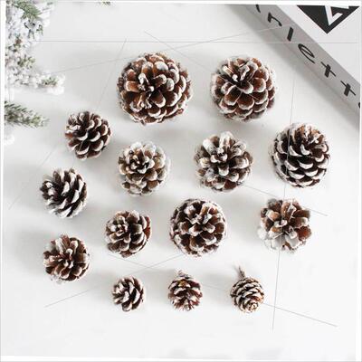 Christmas dyed white pine cone dried flower DIY material
