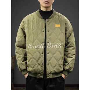 大码 BIAS冬季 棒球棉服夹克男防风保暖菱格棉袄轻薄外套 neith