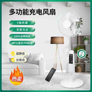 MP3 16英寸充电立式 太阳能板风扇 收音 带音乐播放 风扇 无刷马达