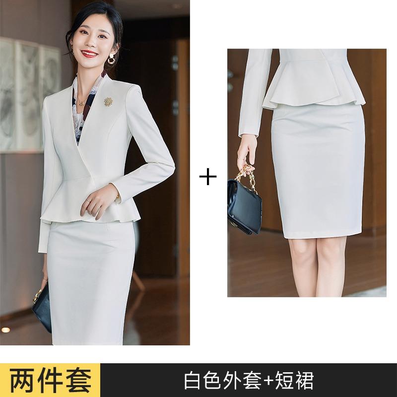 高档2白色西装套装女春秋女20气4新款职业时尚质神范ol正装套裙工