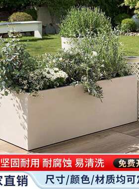 户外不锈钢花箱组合室外广场外摆市政商用围栏长方形隔断室外花槽