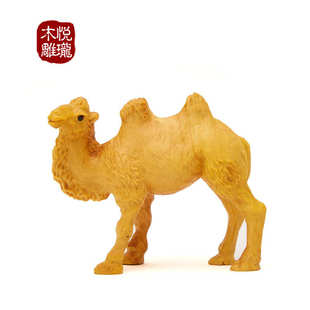 乐清黄杨木雕仿真动物沙漠之舟 木质工艺品创意礼品居家汽车摆件