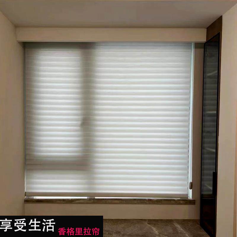 香格里拉帘全遮光仿麻深色面料韩式柔纱帘卷帘